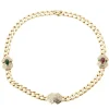 Collier diamant rubis et émeraude