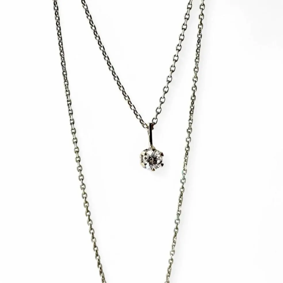 Collier diamant solitaire