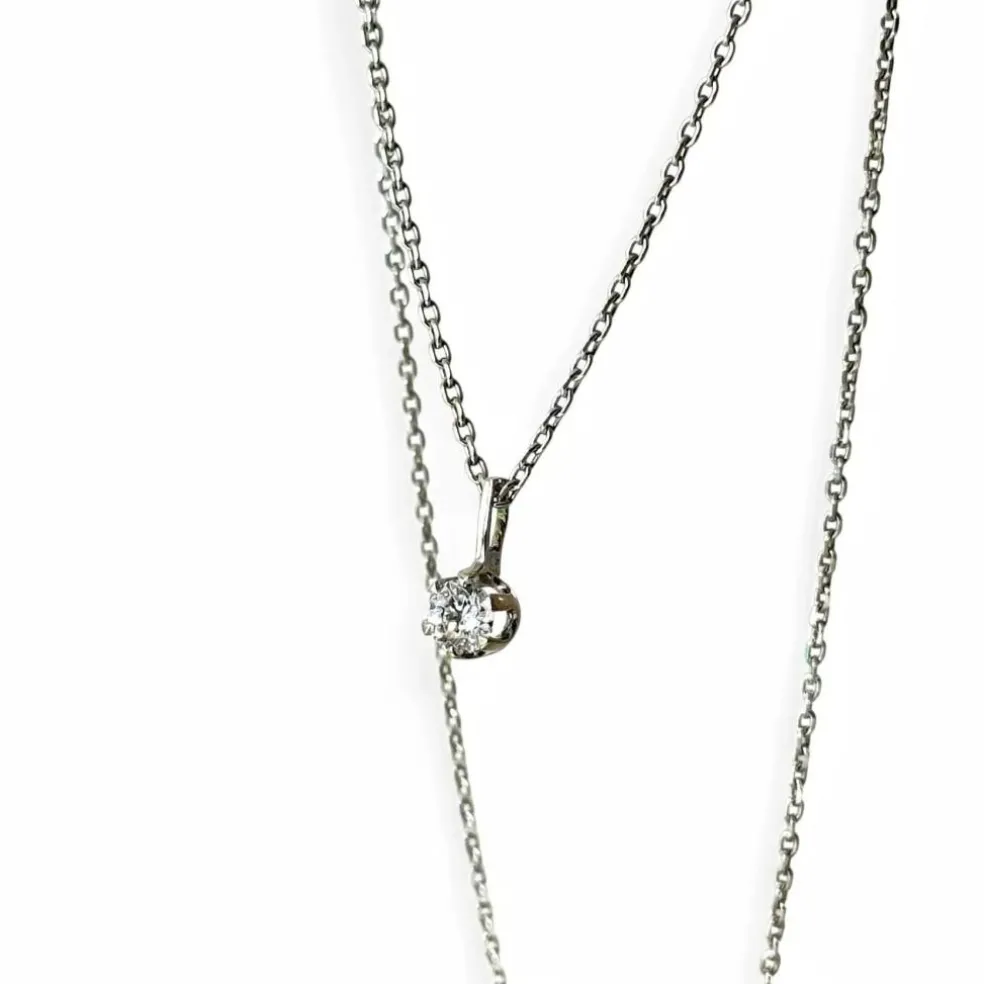 Collier diamant solitaire