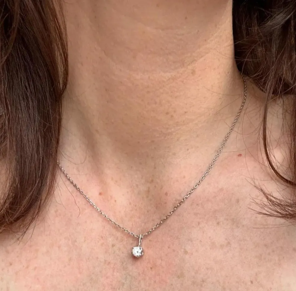 Collier diamant solitaire