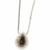 Collier diamant taille poire fantaisie brun et brillants