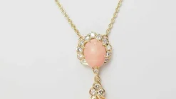 Collier Diamants Cabochons de corail