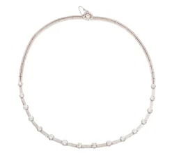 collier diamants et or gris années 1960