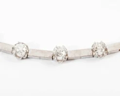 collier diamants et or gris années 1960