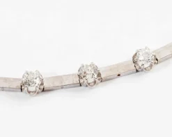 collier diamants et or gris années 1960