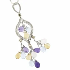 Collier diamants et pierres précieuses