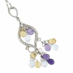 Collier diamants et pierres précieuses