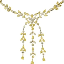 Collier diamants jaune et blanc