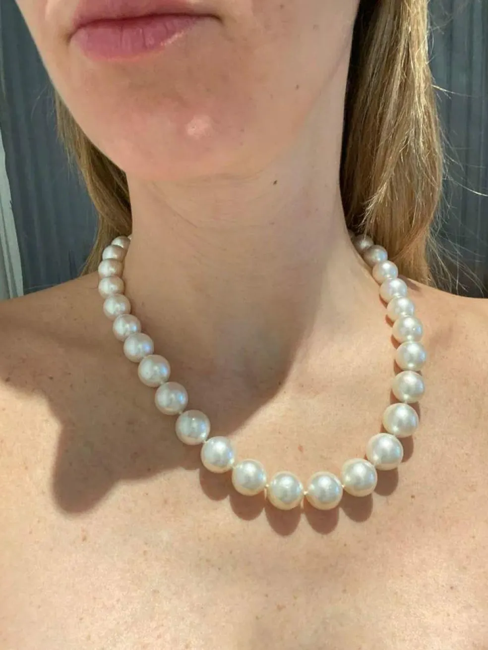 Collier Diamants Perles blanches d'Australie