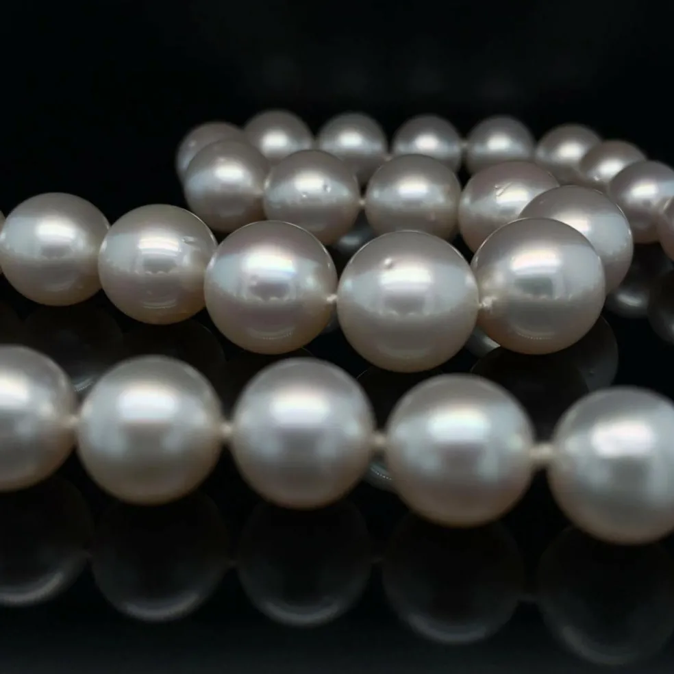 Collier Diamants Perles blanches d'Australie