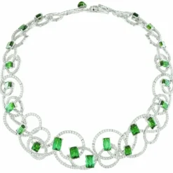 Collier diamants tourmalines