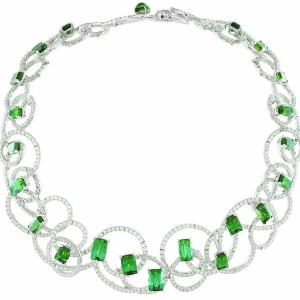 Collier diamants tourmalines