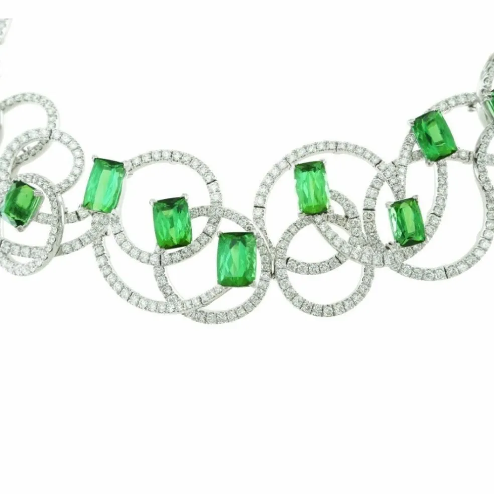 Collier diamants tourmalines