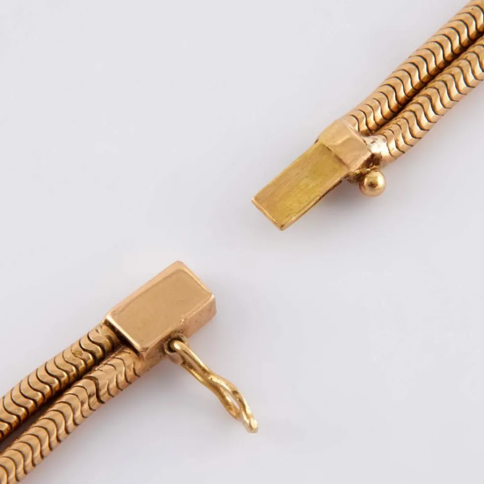 Collier double chaîne maille Serpent