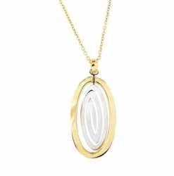 Collier double pendentif ovale