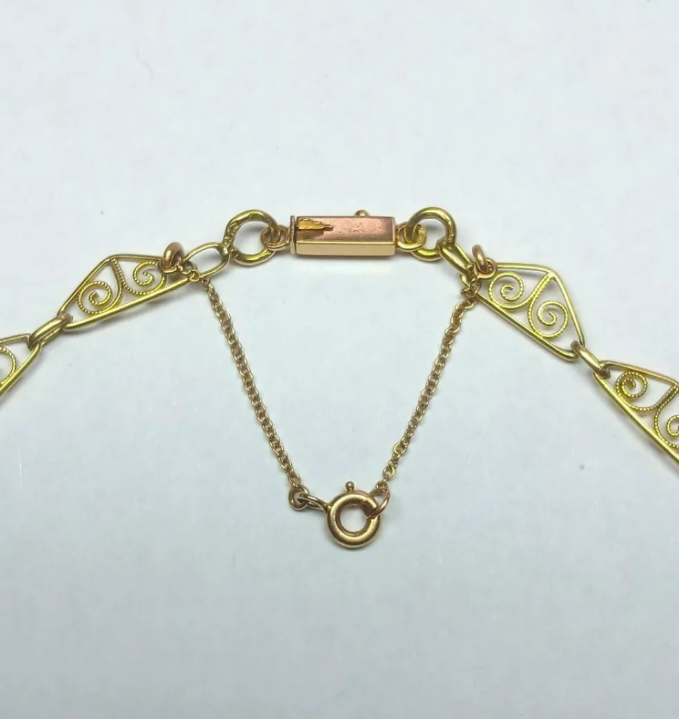 Collier draperie ancien en or jaune, fin XIXe siècle