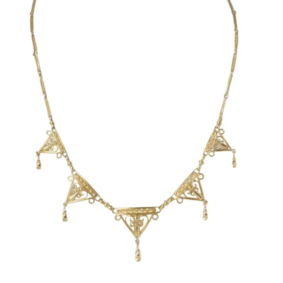 Collier draperie du XIXe siècle en or jaune