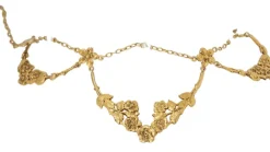 Collier draperie en or jaune et perles