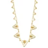 Collier draperie en or jaune maille filigrane