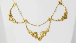 Collier draperie en or jaune et perles