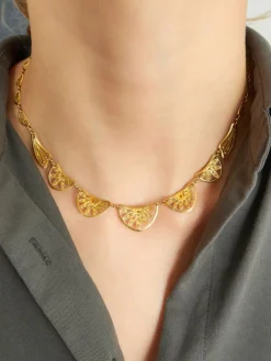 Collier draperie or et diamants