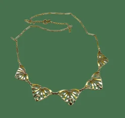 Collier draperie or jaune et or blanc, époque 1900/1930