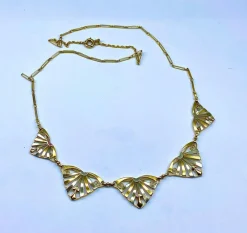 Collier draperie or jaune et or blanc, époque 1900/1930