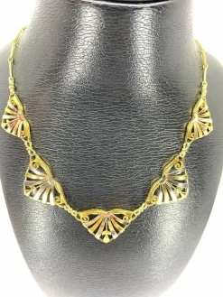 Collier draperie or jaune et or blanc, époque 1900/1930