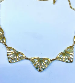 Collier draperie or jaune et or blanc, époque 1900/1930