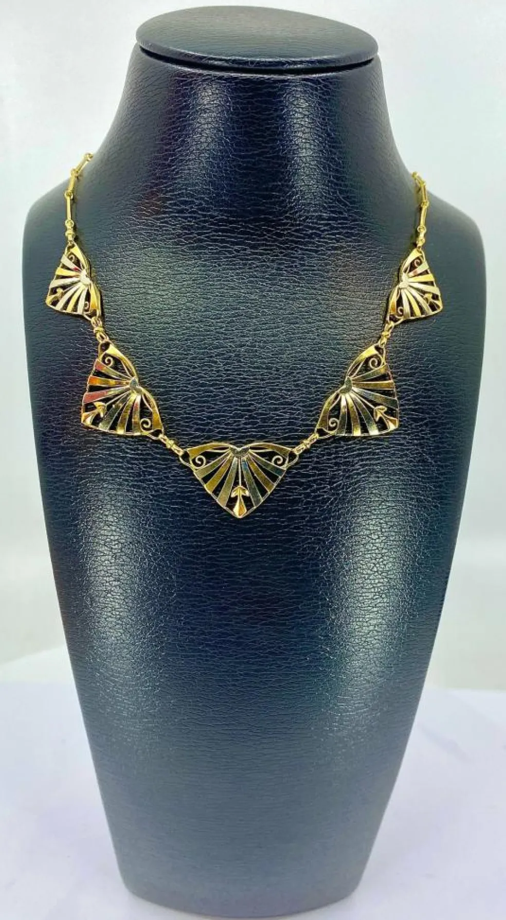 Collier draperie or jaune et or blanc, époque 1900/1930