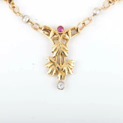 Collier Draperie Rubis Diamants
