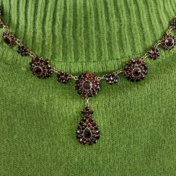 Collier draperie vermeil grenats début XXème