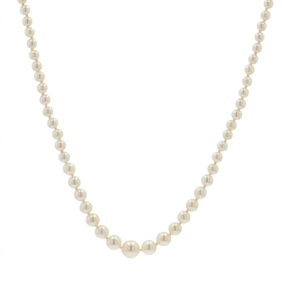 Collier en chute de perles à l'orient blanc nacré