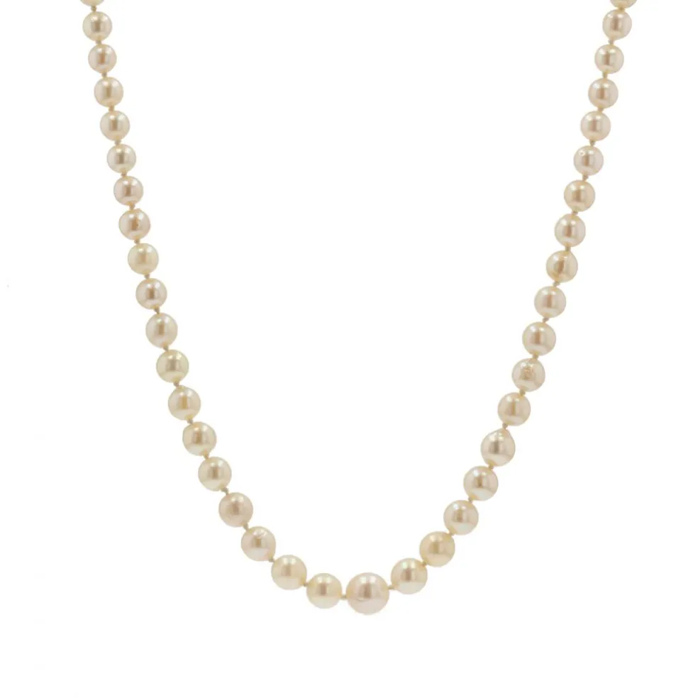 Collier en chute de perles à l'orient crème nacré