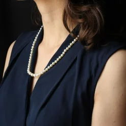 Collier en chute de perles de culture