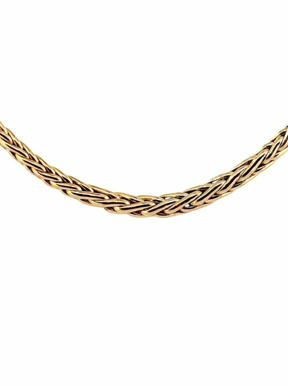 Collier en chute maille palmier or jaune