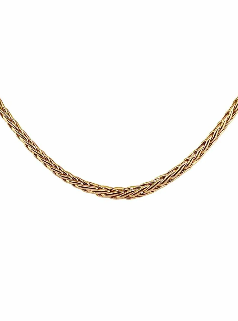 Collier en chute maille palmier or jaune