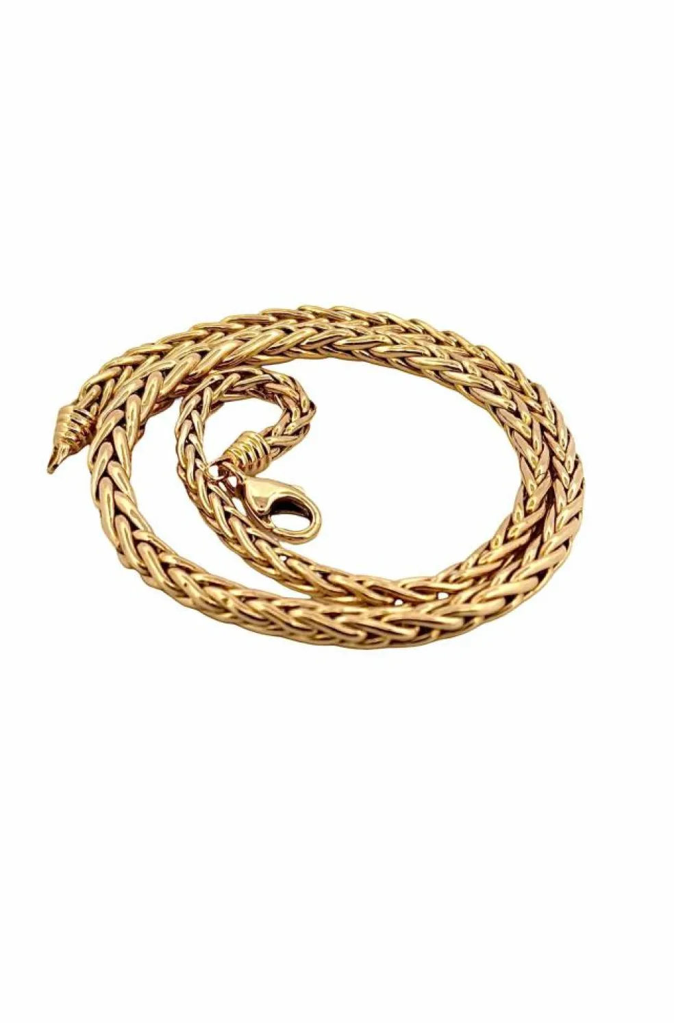 Collier en chute maille palmier or jaune