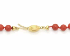 Collier en corail de Sardaigne avec fermoir en or