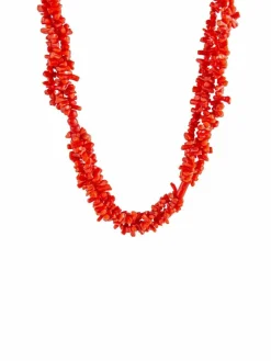 Collier en Corail, Fermoir Or Jaune