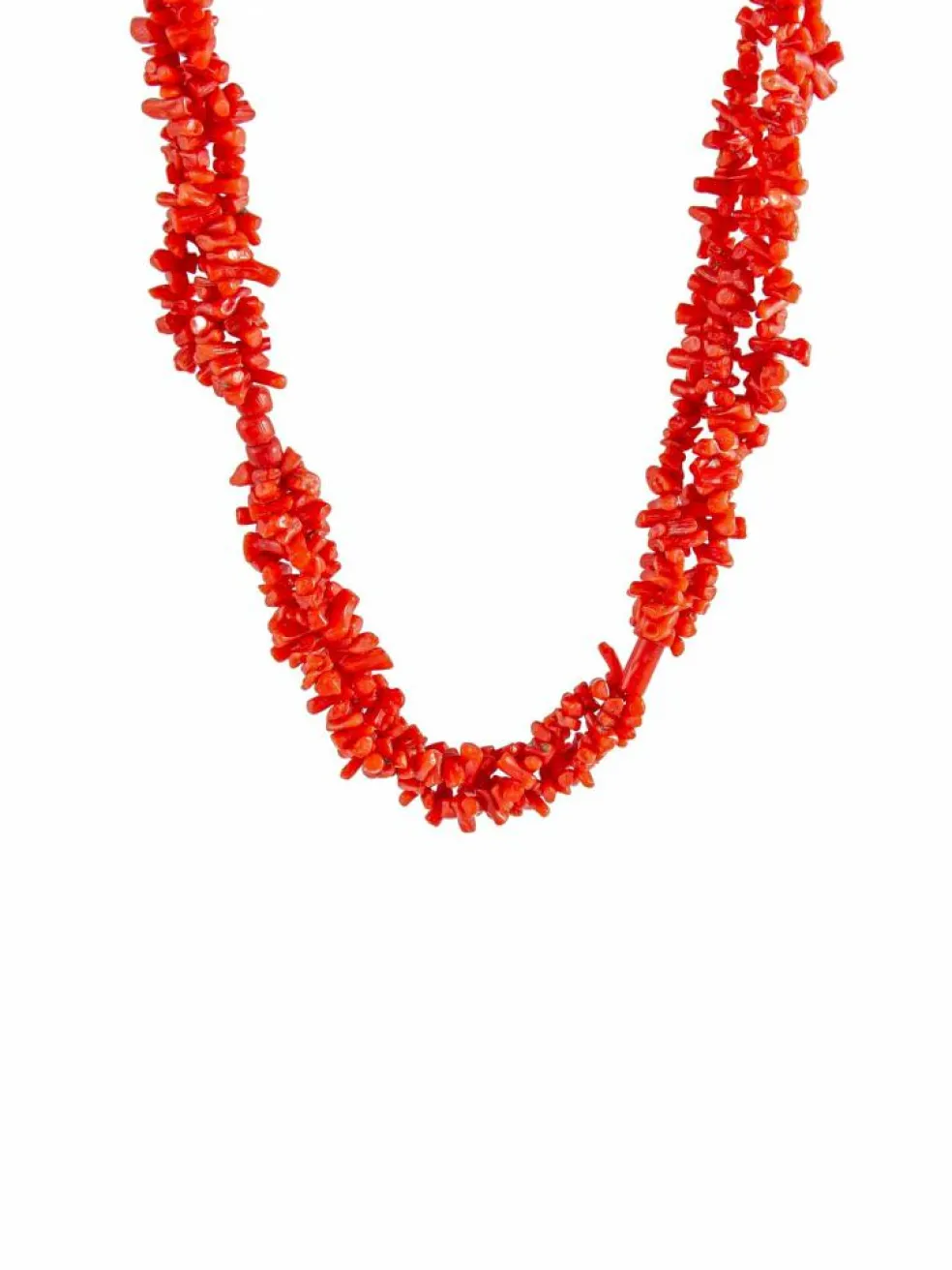 Collier en Corail, Fermoir Or Jaune