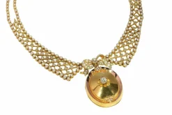 Collier en diamant victorien luxueux ensemble en or et perles