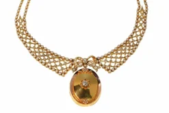 Collier en diamant victorien luxueux ensemble en or et perles