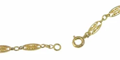 Collier en filigrane d'or, perles de graines naturelles