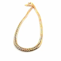 Collier en or 18 carats maille anglaise 3 couleurs