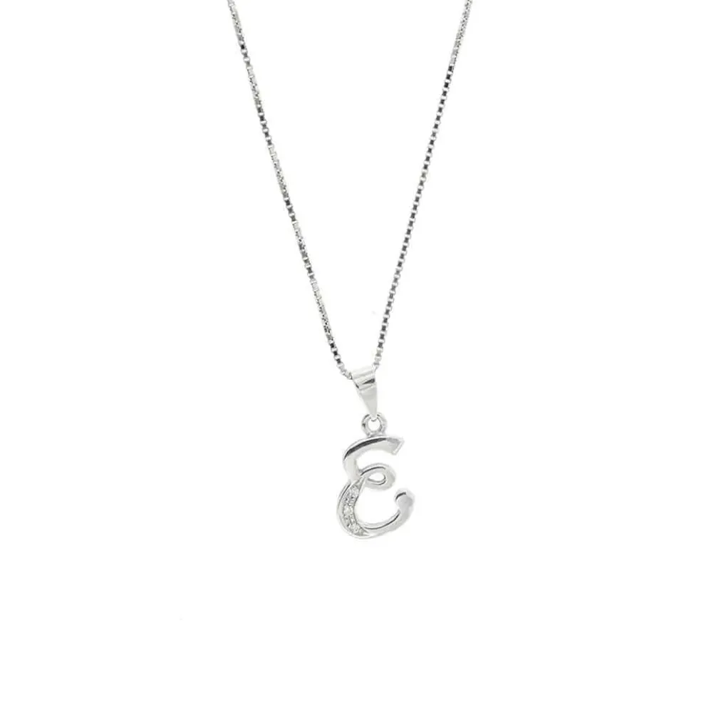 Collier en or avec E et diamants