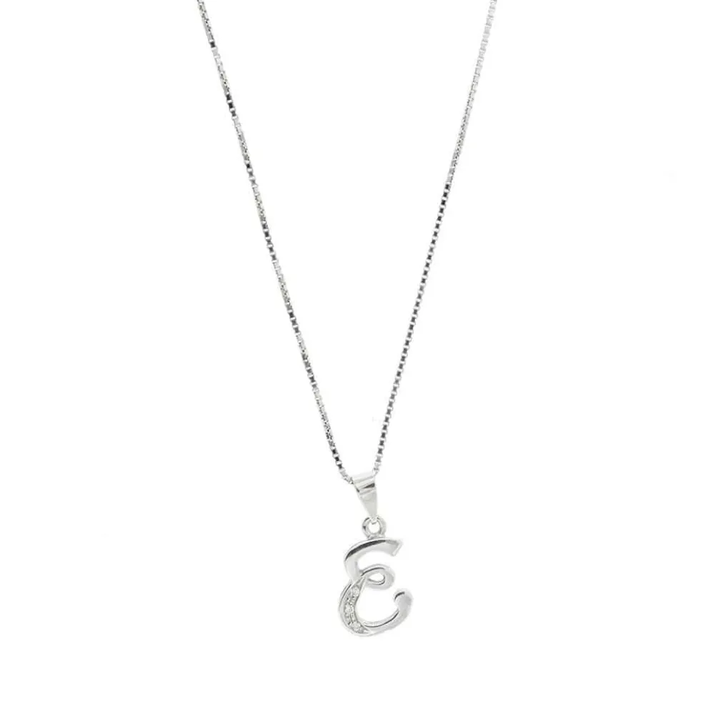 Collier en or avec E et diamants