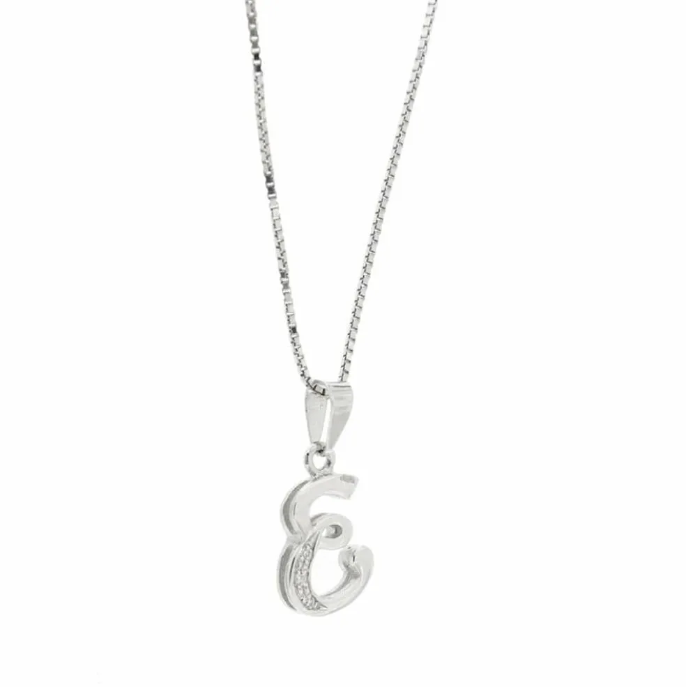 Collier en or avec E et diamants