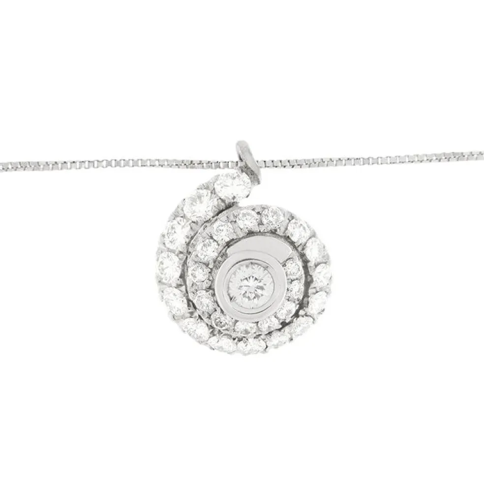 Collier en or blanc avec spirale de diamants