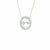 Collier en or blanc avec aigue-marine et diamants